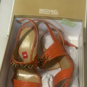 Michael Kors Vibrant Orange Sandals